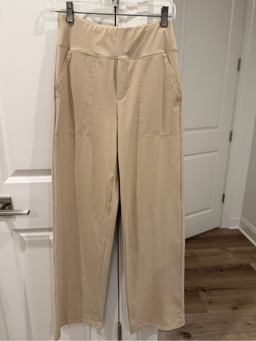 Wide-Leg High-Waist Women’s Pants in Beige